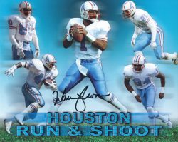 Autographed  Warren Moon 8X10 Houston Oilers photo