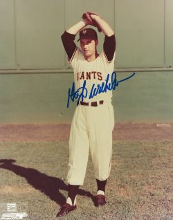 Autographed HOYT WILHELM 8X10 New York Giants photo