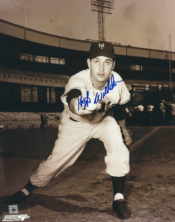 Autographed HOYT WILHELM 8X10 New York Giants photo