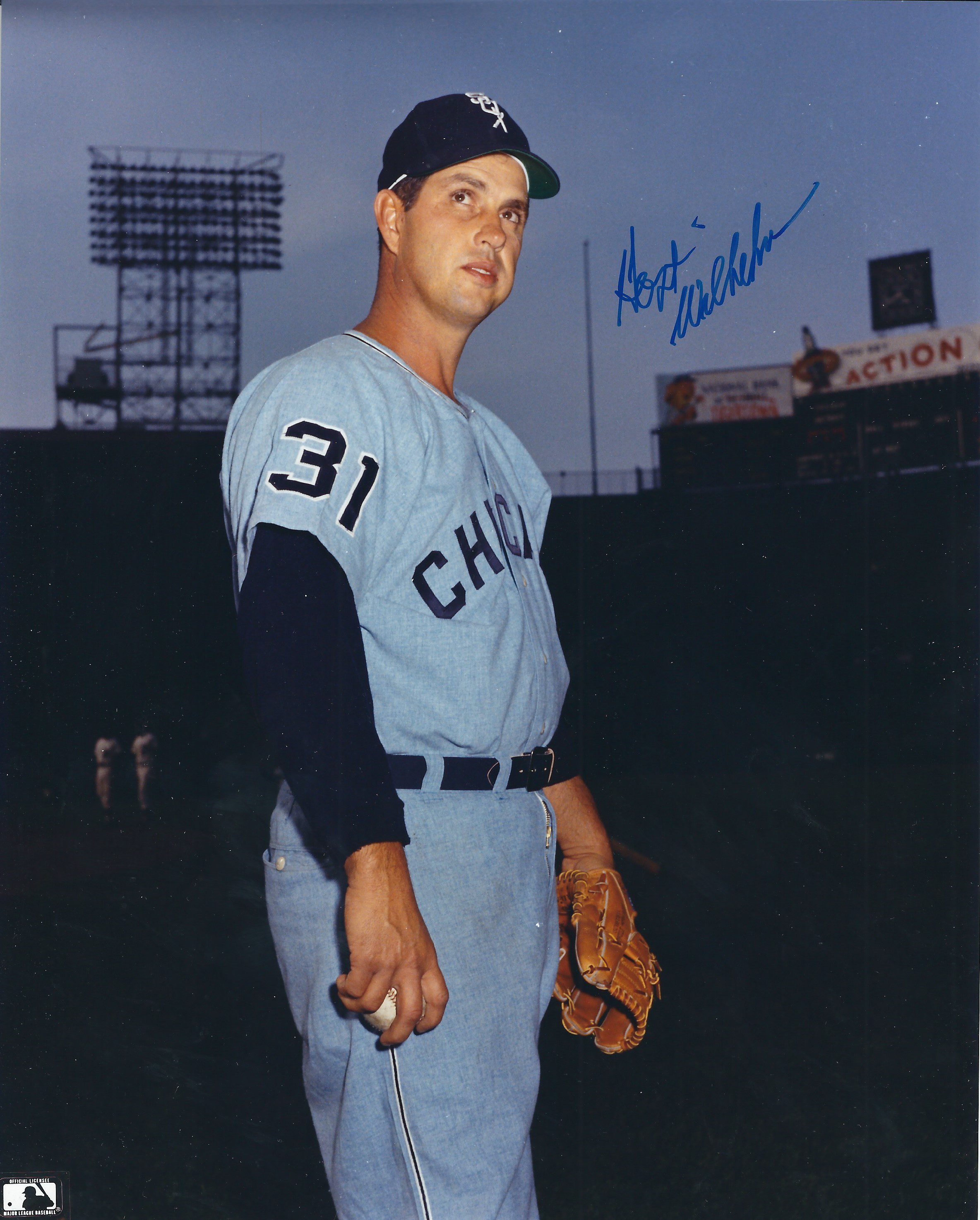 Autographed HOYT WILHELM 8X10 Chicago White Sox Photo - Main Line