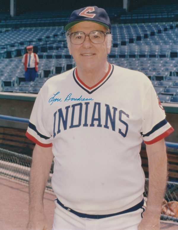 Autographed LOU BOUDREAU 8X10 Cleveland Indians photo