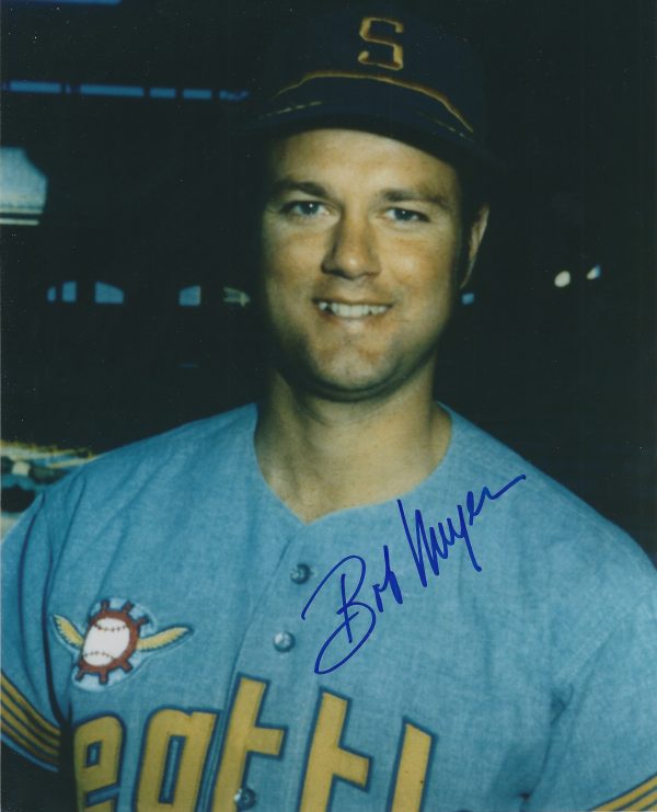 Autographed BOB MEYER 8x10 Seattle Pilots Photo