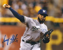 AUTOGRAPHED JEREMY JEFFRESS 8X10 Milwaukee Brewers Photo