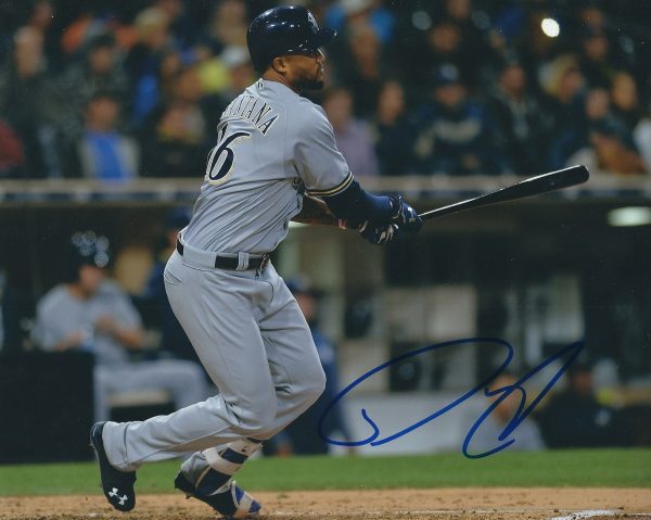 AUTOGRAPHED  DOMINGO SANTANA 8X10 Milwaukee Brewers Photo