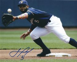 AUTOGRAPHED JONATHAN VILLAR 8X10 Milwaukee Brewers Photo