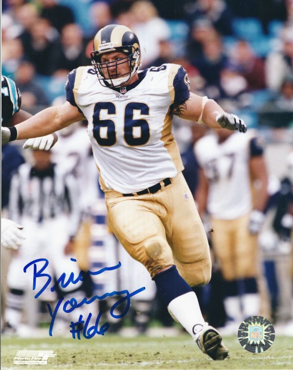 AUTOGRAPHED BRIAN YOUNG 8x10 St Louis Rams Photo
