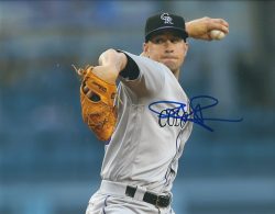 AUTOGRAPHED CHRIS RUSIN 8X10 Colorado Rockies Photo