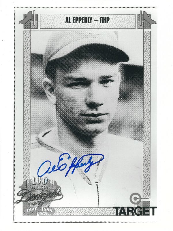 AUTOGRAPHED AL EPPERLY 8x10 Brooklyn Dodgers photo