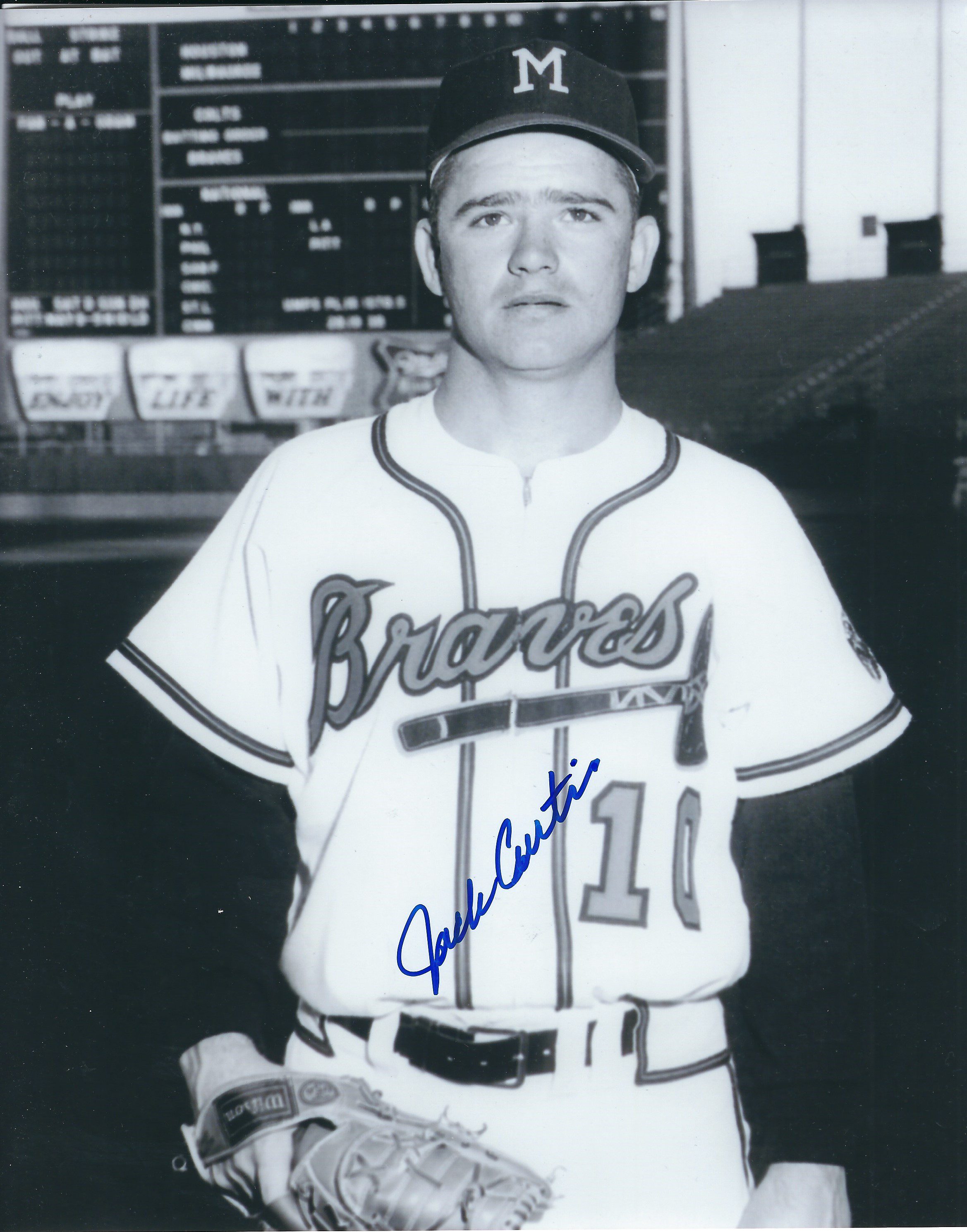 AUTOGRAPHED JACK CURTIS 8x10 Milwaukee Braves Photo - Main Line