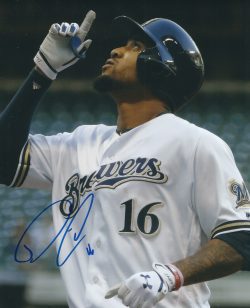 AUTOGRAPHED DOMINGO SANTANA 8X10 Milwaukee Brewers Photo