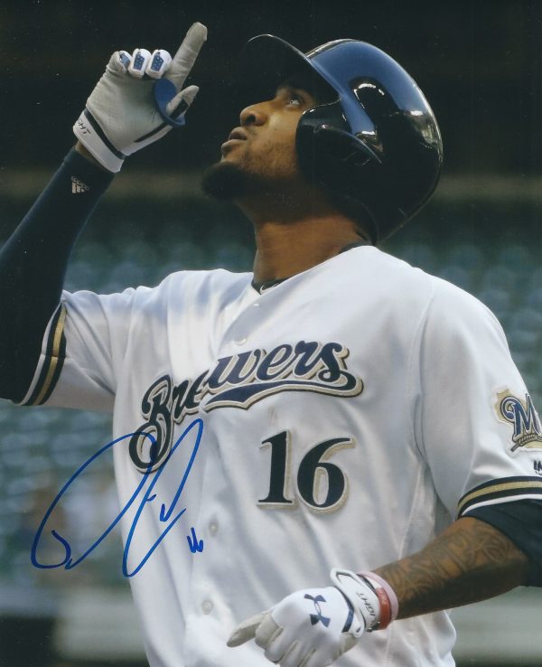 AUTOGRAPHED DOMINGO SANTANA 8X10 Milwaukee Brewers Photo