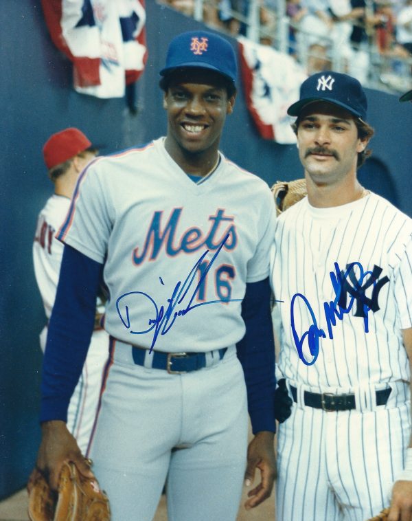 AUTOGRAPHED DOC GOODEN Mets & DON MATTINGLY Yankees photo