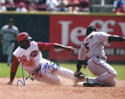 AUTOGRAPHED NORRIS HOPPER 8X10 Cincinnati Reds Photo