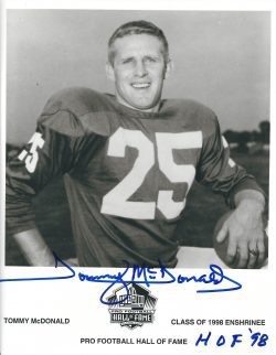 Autographed TOMMY MCDONALD 8X10 Philadelphia Eagles Photo