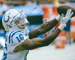 Autographed MARCUS JOHNSON 8X10 Indianapolis Colts photo