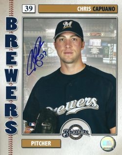 AUTOGRAPHED CHRIS CAPUANO 8X10 Milwaukee Brewers Photo