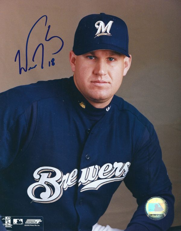 AUTOGRAPHED WES HELMS 8x10 Milwaukee Brewers Photo