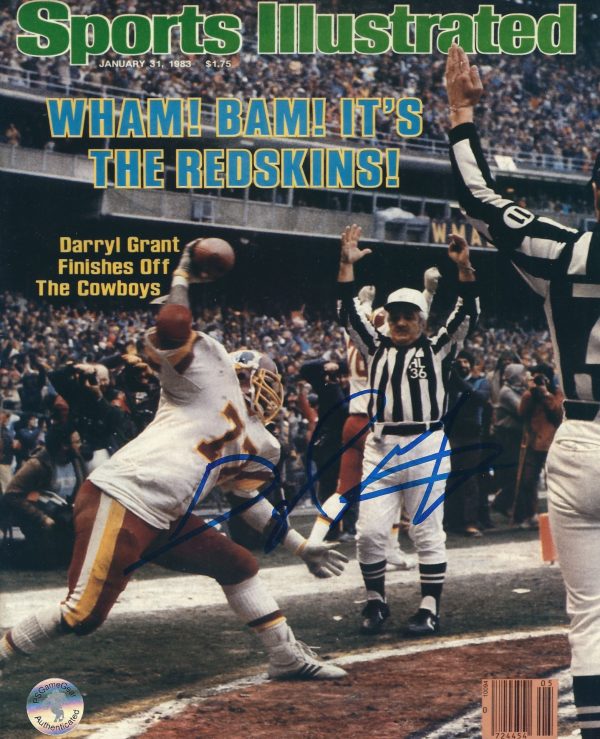 Autographed DARRYL GRANT 8x10 Washington Redskins Photo