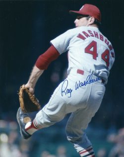 AUTOGRAPHED RAY WASHBURN 8X10 St. Louis Cardinals photo