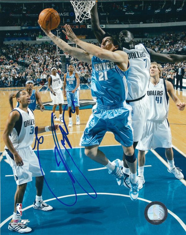 AUTOGRAPHED EDUARDO NAJERA  8X10 Denver Nuggets Photo
