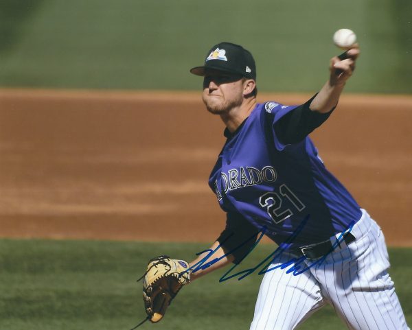 AUTOGRAPHED KYLE FREELAND 8X10 Colorado Rockies Photo