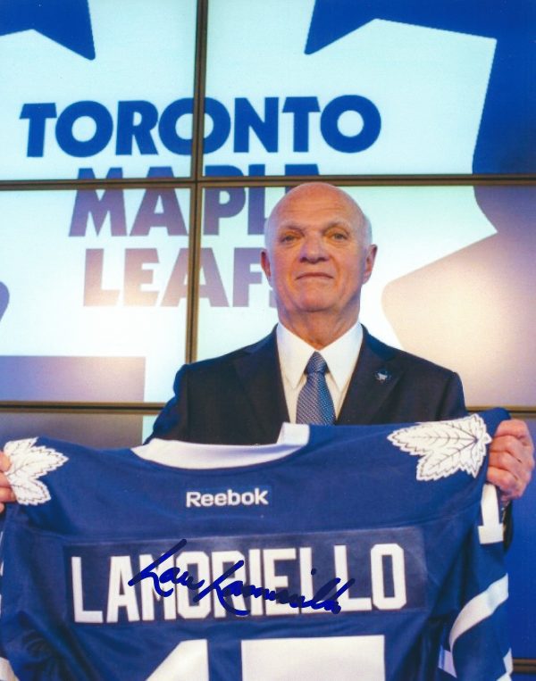 Autographed LOU LAMORIELLO 8x10 Toronto Maple Leafs  photo