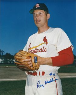 AUTOGRAPHED RAY WASHBURN 8x10 St. Louis Cardinals photo