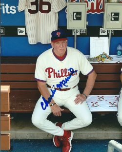 AUTOGRAPHED CHARLIE MANUEL 8x10 Philadelphia Phillies Photo