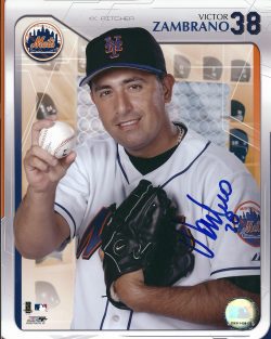 AUTOGRAPHED VICTOR ZAMBRANO 8X10 New York Mets photo