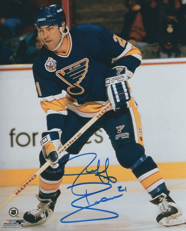 Autographed JEFF BROWN 8X10 St. Louis Blues Photo