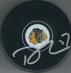 Autographed TREVOR VAN RIEMSDYK Chicago Blackhawks Hockey Puck