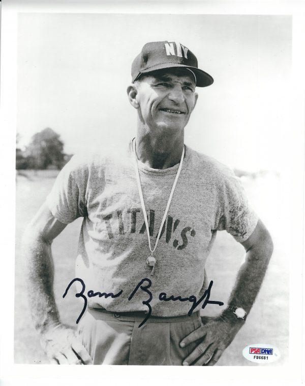 Autographed SAMMY BAUGH 8X10 New York Titans Photo PSA/DNA