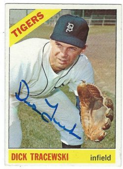 Autographed DICK TRACEWSKI 1966 Topps Card