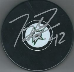 Autographed TAYLOR FEDUN Dallas Stars Hockey Puck