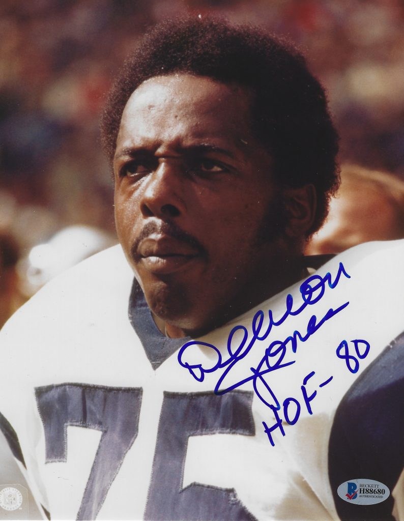 AUTOGRAPHED DEACON JONES 8X10 photo Los Angeles Rams - Main Line Autographs