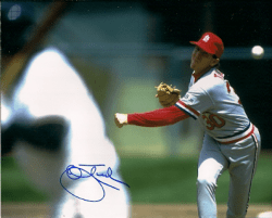 AUTOGRAPHED JOHN TUDOR 8x10 St. Louis Cardinals photo