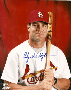 AUTOGRAPHED ANDY VAN SLYKE 8x10 St. Louis Cardinals photo