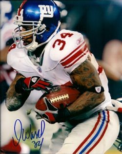 Autographed DERRICK WARD New York Giants photo