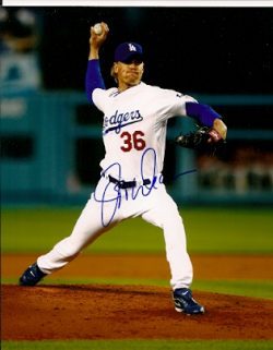 AUTOGRAPHED JEFF WEAVER Los Angeles Dodgers photo