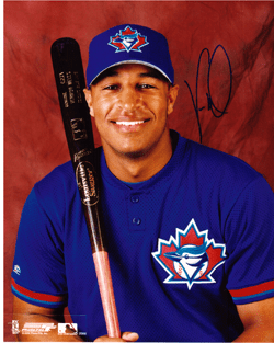 SIGNED photo VERNON WELLS #5 Toronto Blue Jays