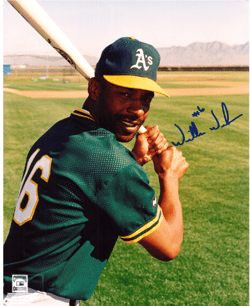 AUTOGRAPHED SIGNED photo WILLIE WILSON #1 Oakland A's