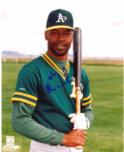 AUTOGRAPHED SIGNED photo WILLIE WILSON #3 Oakland A's