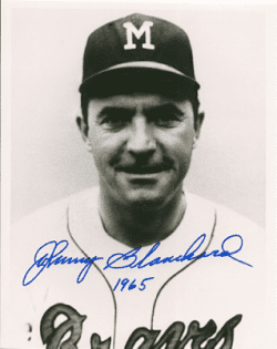AUTOGRAPHED  photo JOHNNY BLANCHARD Atlanta Braves