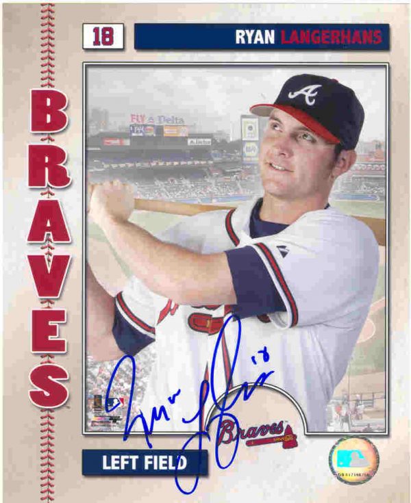 AUTOGRAPHED SIGNED photo RYAN LANGERHANS Atlanta Braves