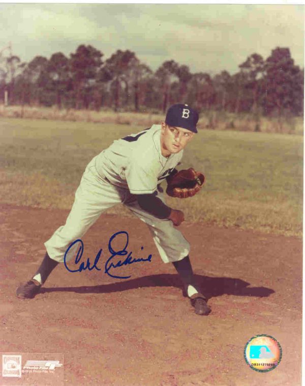 AUTOGRAPHED CARL ERSKINE 8X10 Brooklyn Dodgers Photo