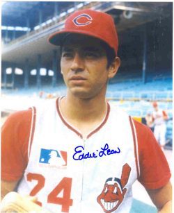 AUTOGRAPHED EDDIE LEON 8X10 Cleveland Indians Photo