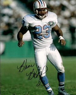 Autographed  BLAINE BISHOP Houston Oilers photo