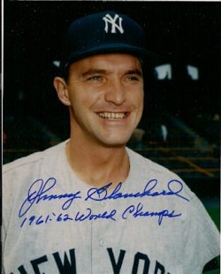 AUTOGRAPHED JOHNNY BLANCHARD 8x10 New York Yankees Photo