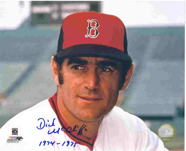 AUTOGRAPHED DICK McAULIFFE 8x10 Boston Red Sox Photo