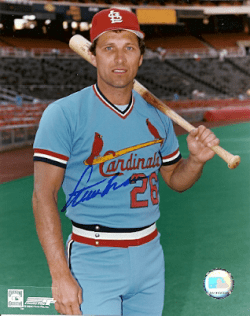 AUTOGRAPHED STEVE BRAUN 8x10 St. Louis Cardinals photo